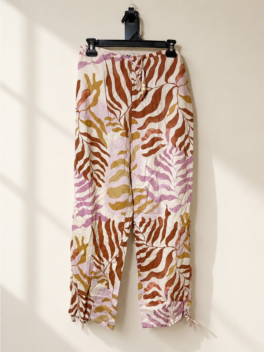 Nicole Miller Botanical Drawstring Pants NWT Small